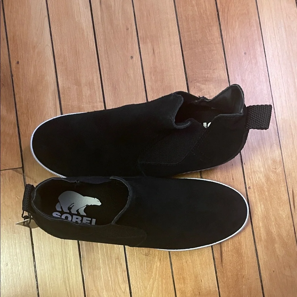 New Sorel Out N About Slip-On Wedge Shoe II Black Boots - Picture 8 of 14